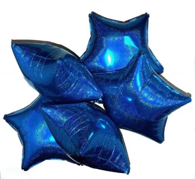 5 pack of 18&quot; Blue Star Balloons, Metallic Blue Balloon, Kids Mylar Decorations, Birthday Decoration