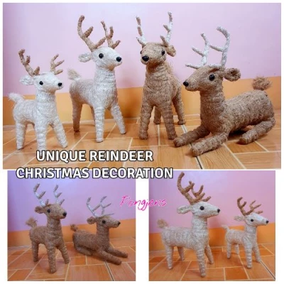 Cute Christmas Tree Decoration Mini Reindeer Indoor Holiday Handicraft Decor Gawang Pinoy Products 10 Inches to 18 Inchess Tall