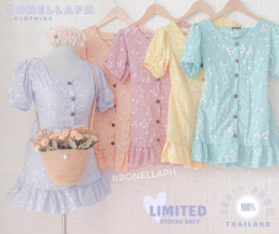 Bangkok Mini Cute Floral Puff Sleeve Dress